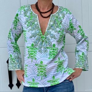 Barbara Gerwit Beaded Turtle Tunic Top
